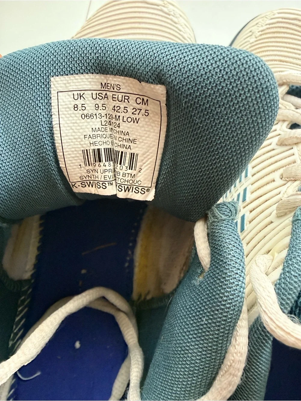 K-Swiss Hypercourt Express 2 Tennis Shoes Men’s 9.5 White Blue Pink - Picture 11 of 12